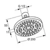 Kludi 665100500 Kludi   6651005-00 A-QA Верхний душ Ø200 мм, 1 режим, ½", 38 л/мин