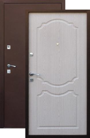 Входная металлическая дверь Классика (медь антик+беленый дуб)  Союз из стали 1,2 мм с 2 замками