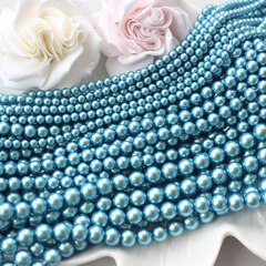 Майорка васильково-синяя 6 мм, 1 нить, МА175