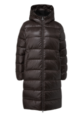 Стеганое пальто с капюшоном наполнитель пух/перо Black Label