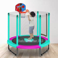 Батут с сеткой и с баскетбольным кольцом, диаметр 5 фт
