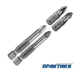 Набор бит ПРАКТИКА Профи 4шт PH2, PZ2 x 25мм, PH2, PZ2 x 50мм (036-544)