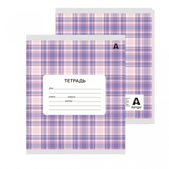 
          Тетрадь 24л., клетка, Alingar, скрепка, блок офсет, 100% белизна, мелованный картон (стандарт), "Шотландская клетка"