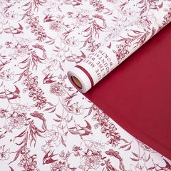 Упаковочная пленка/для цветов, Двухсторонняя матовая, Романтическая любовь, бордовая, 65 мкм, 0,57*10 м