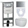Ceramica Nova CN3001_1001M_1000 Комплект: Подвесной унитаз + Шумоизоляционная панель для инсталляции + Система инсталляции для унитазов с кнопкой смыва