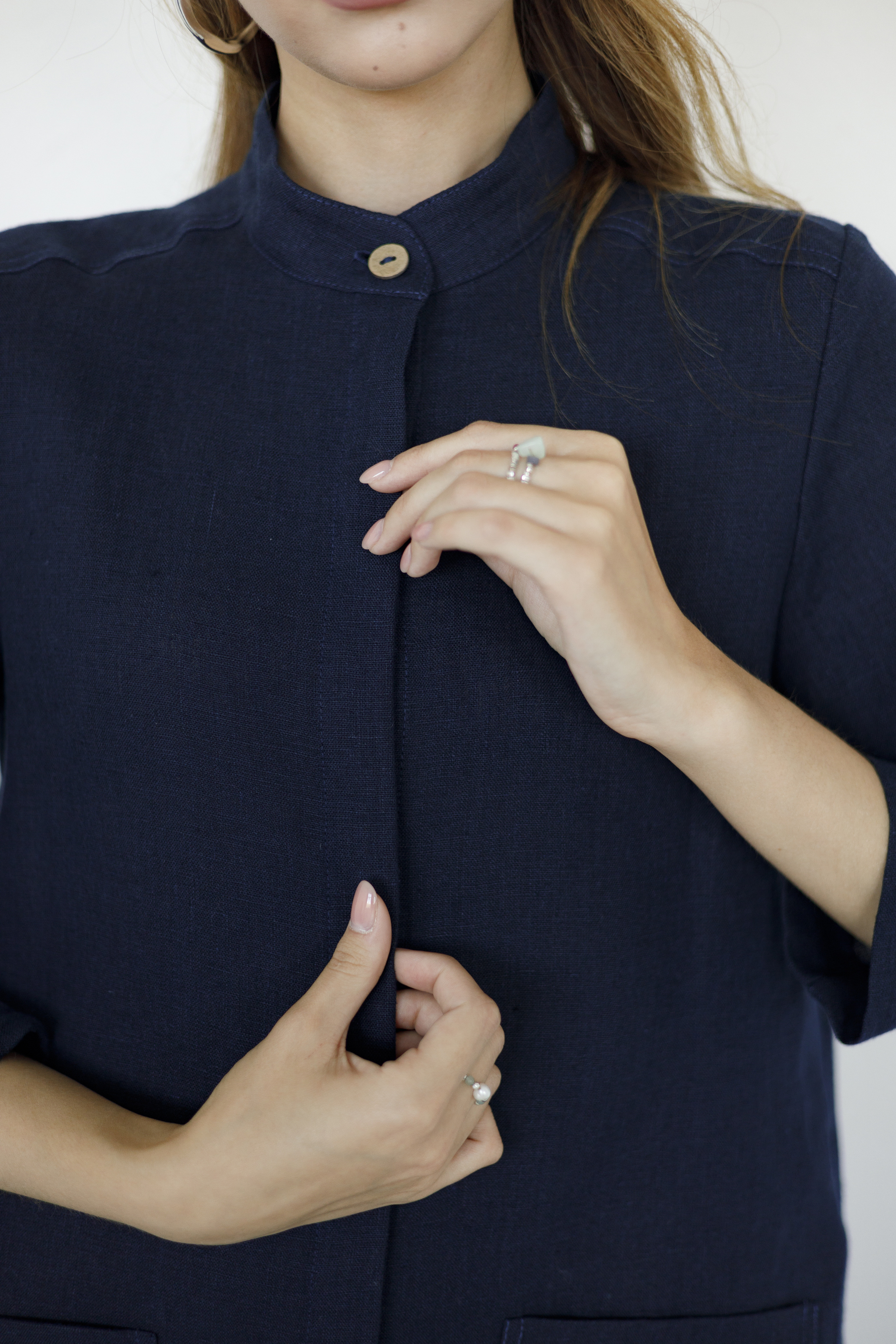 Платье миди льняное Бегония