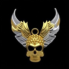 Силиконовый молд Череп с крыльями