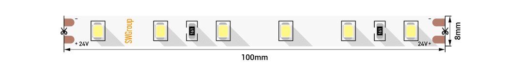 Светодиодная лента SWG 4,8W/m 60LED/m 2835SMD теплый белый 5M 005272