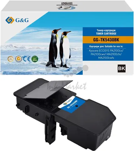 Совместимый лазерный картридж G&G GG-TK5430BK (TK-5430K) для Kyocera Ecosys PA2100cx, PA2100cwx, MA2100cfx, MA2100cwfx, 1250 стр., черный