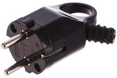 SQ1806-0006 TDM Вилка угловая с ушком с заземляющими контактами 16А 250В Черный