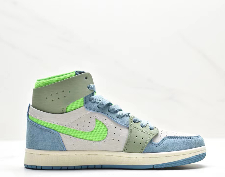 Blue green jordans sales