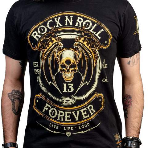 Wornstar | Футболка мужская ROCK N ROLL FOREVER TEE W005 принт спереди череп