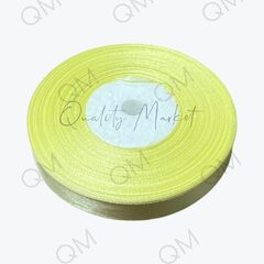 Лента атласная 1,2 см 36 ярдов (светло-желтая) №009