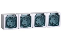 Розетка 4-м ОП Гермес Plus РСб24-3- ГПБд с защ. крышкой с заземл. IP54 ИЭК