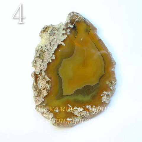 Подвеска Срез Агата (тониров), цвет - коричнево-желтый, 64-102 мм (№4 (80х59 мм)(ЦАРАПИНА))