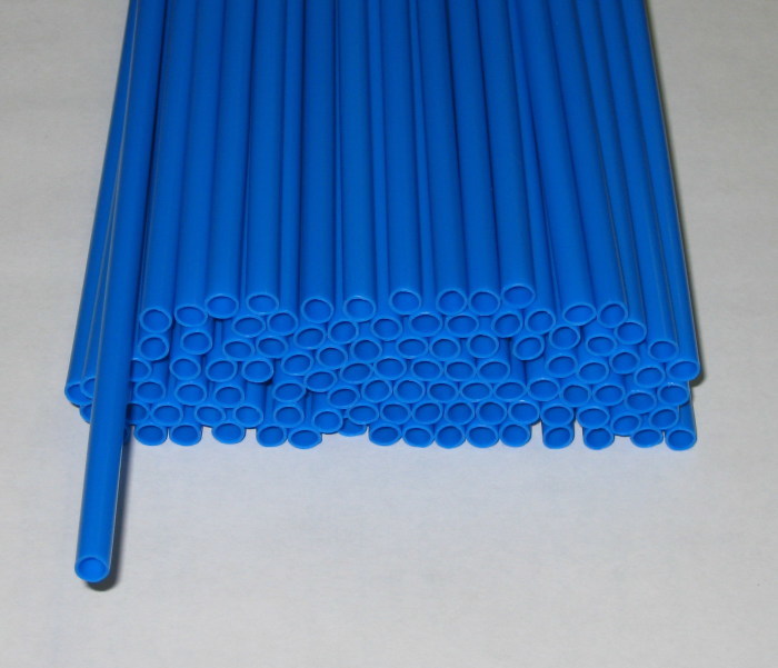 Трубочки полимерные для шаров, флагштоков и сахарной ваты, Синие, диаметр 5 мм, длина 370 мм, 100 шт.