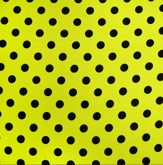 Ткань плательная Кашибо чёрный горох на жёлтом, d 2,1 см