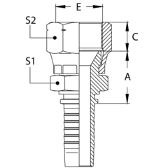 Фитинг DN 10 JIS Toyota BSP 3/8 (1 шестигранник) POWERMASTER