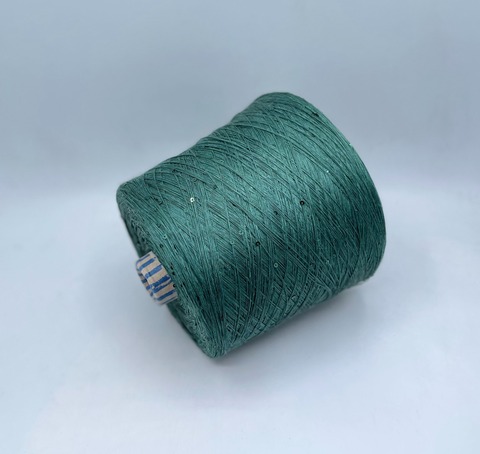 G&G Filati (пр.Италия), art-Lino 820м/100гр, 100%Лен +пайетка, цвет-Патиново-зеленый. арт.30410