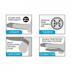 Насадка для двойного проникновения с вибрацией Pleasure X Tender (19,8*4,2) коричневый