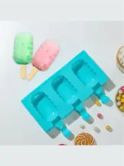 Форма для мороженого «Эскимо волна», силикон, 19,4×13 см, 3 ячейки (7×4 см)