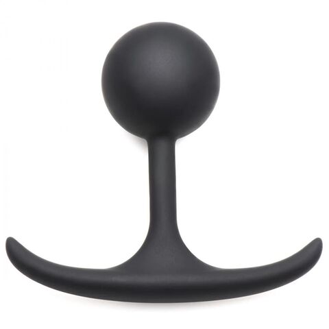 Черная анальная пробка с утяжелением Premium Silicone 3.3