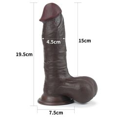 Темнокожий фаллоимитатор с присоской 7.8 Sliding Skin Dual Layer Dong - 19,5 см. - 