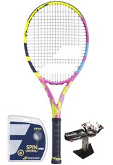 Теннисная ракетка Babolat Pure Aero RAFA Origin - yellow/pink/blue + струны + натяжка в подарок