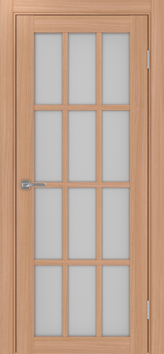 Дверь межкомнатная Оптима Порте Турин 542.2222, цвет темный ясень, экошпон, стекло мателюкс