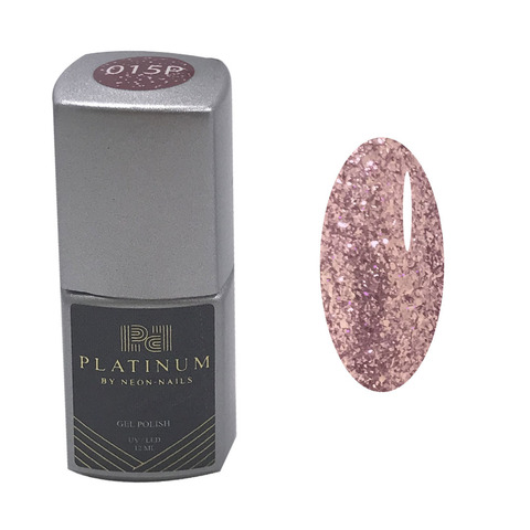 PLATINUM, гель-лак Roxstar#9  № 015P , ( 12 ml)  жидкая фольга розовое золото