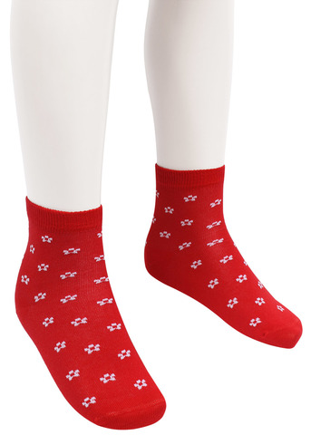 Красные носки в цветочек RuSocks