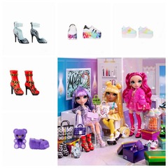 Набор обуви 6 пар для кукол Rainbow High (прозрачная упаковка)