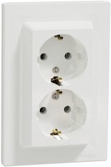 РОЗЕТКА С/У 2-ГНЕЗДА С/З ВИНТОВЫЕ КЛЕММЫ В СБОРЕ БЕЛЫЙ ASFORA /SCHNEIDER/