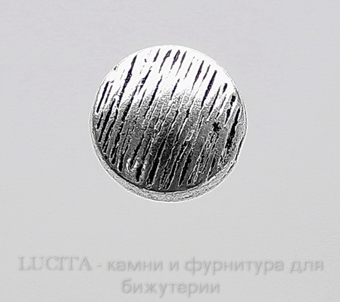 Бусина металлическая плоская (цвет - античное серебро) 10 мм, шт ()