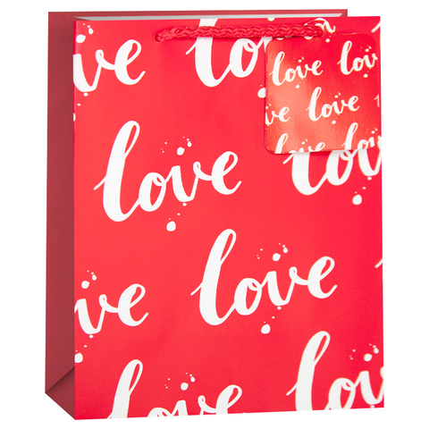 Пакет подарочный, Любовь, Красный, 42*32*12 см