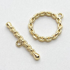 Замок-тоггл, цвет золото, размер 16*13 мм, цена за 1 шт