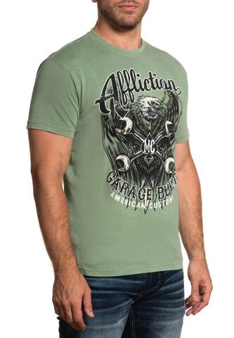 Affliction | Футболка мужская AC BORN FREE DARK GREEN A26002 справа