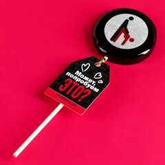 Леденец с печатью на палочке «Эйфелева башня» (со вкусом колы) 25 г.