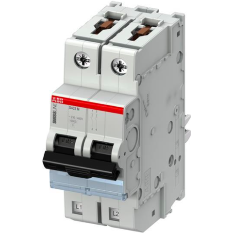 Автоматический выключатель 2-полюсный 10 А, тип D, 10 кА S402M-D10. ABB. 2CCS572001R0101
