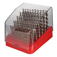 Набор сверл по металлу 1-10мм 91шт DIN338 HSSE-Co5 130° (пл. кейс) H-Tools PRO 215223PRO