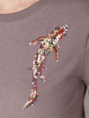 Нарядная футболка с принтом пайетками  D49.135 (131499)