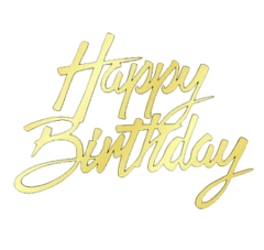 Топпер торцевой Happy Birthday 10*7,3см №2 золото