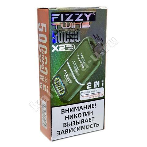 Fizzy Twins 50000 затяжек (2 в 1) - Арбуз Вишня - Ананас Питахайя Грейпфрут