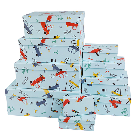 Коробка одиночная, Прямоугольник, Машинки, 26*17,5*11 см