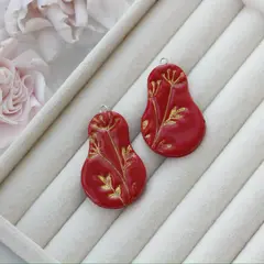 Подвеска Матрешка, полимерная глина с оттиском, 38*25 мм S006