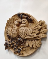 Силиконовый молд Голуби (медальон) № 0467