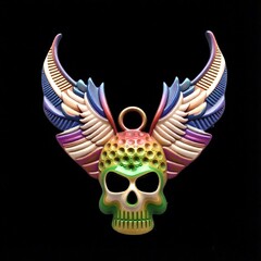 Силиконовый молд Череп с крыльями