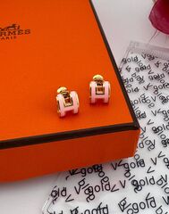 Серьги пусеты HERMES качество yellow VGOLD