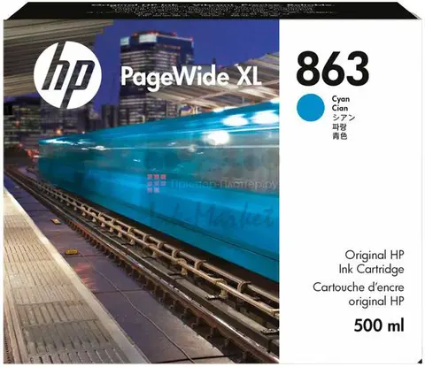 Картридж Cartridge HP 863 (F9K40A) для PageWide XL 3920/4200/4700/5200/8200 и Pro 10000, голубой, 500 мл