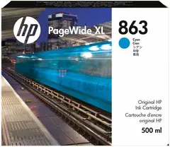 Картридж Cartridge HP 863 (F9K40A) для PageWide XL 3920/4200/4700/5200/8200 и Pro 10000, голубой, 500 мл